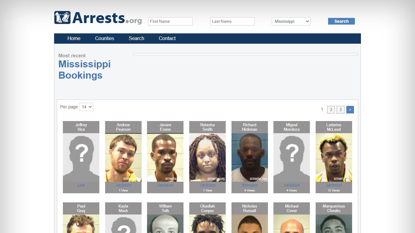 Mississippi Arrests and Inmate Search